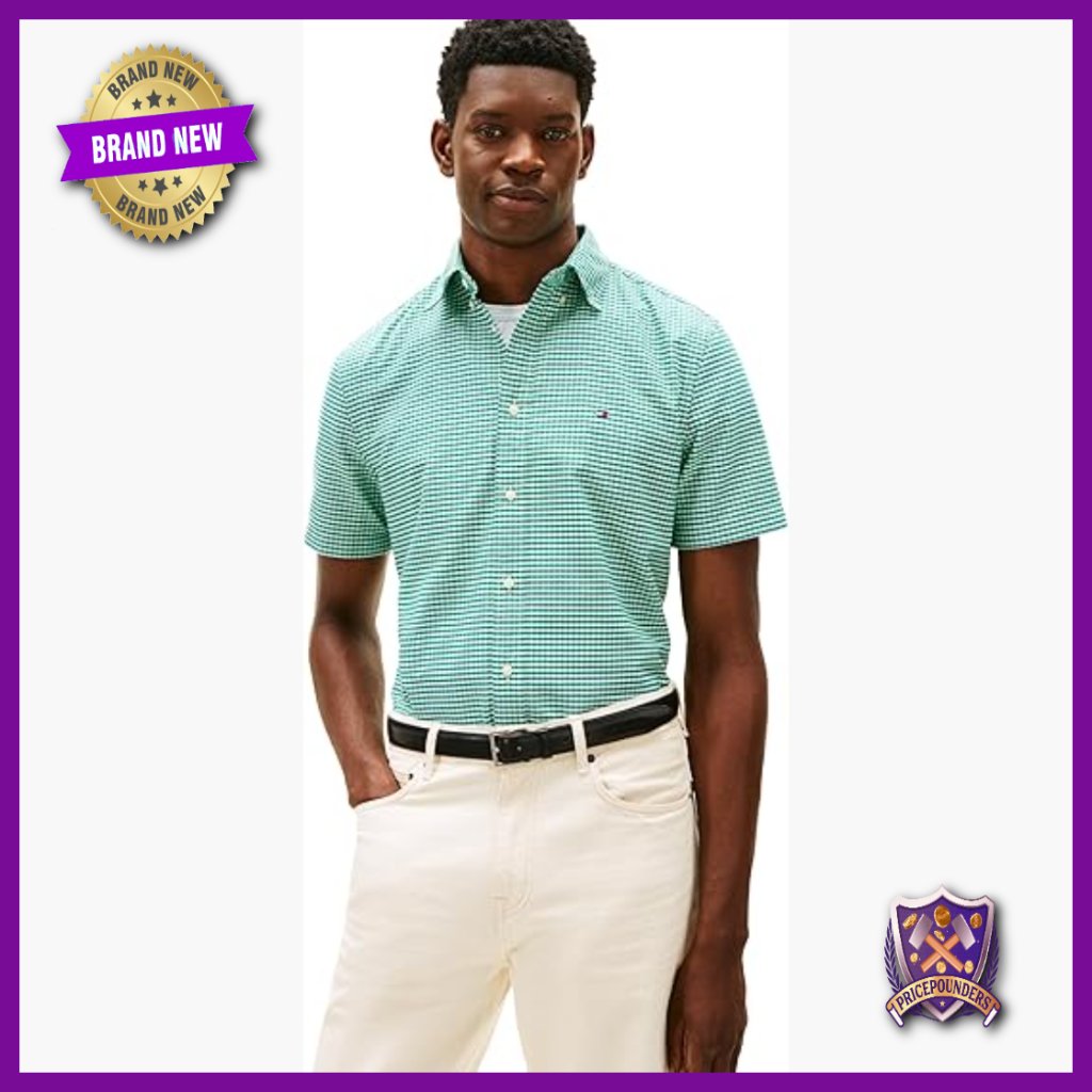Men's Regular Fit Short Sleeve Button Down Oxford Shirt 100% Cotton